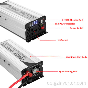 Wechselrichter 12 V bis 220 V 50 Hz-60Hz 500W für Haus